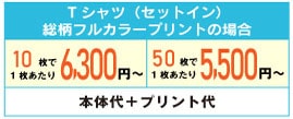 Tシャツ(セットイン)総柄フルカラープリント 50枚で5500円~