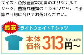 ライトウェイトTシャツ　最安値313円～