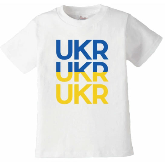 国旗Tシャツ　ウクライナ（UKR)　ホワイト